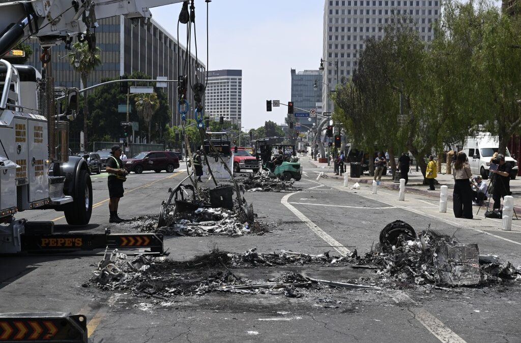 At least 6 Waymo autonomous vehicles have been vandalized amid anti-ICE protests in Los Angeles